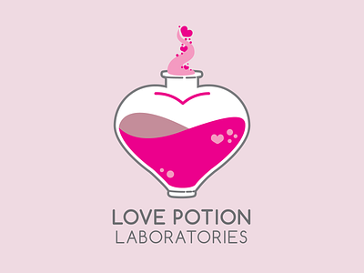 Love Potion Laboratories | Logo Design branding feminine design illustration laboratory logo logo design science vector