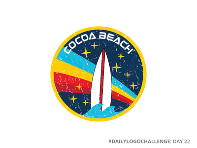 Cocoa Beach | City Logo branding city dailylogochallenge design illustration logo design nasa space surf vector