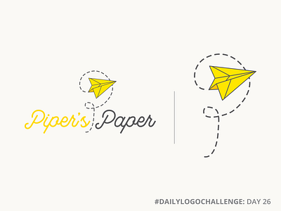 Piper's Paper | Paper Airplane Logo airplane branding dailylogochallenge illustration logo design paper paper airplane paper plane vector