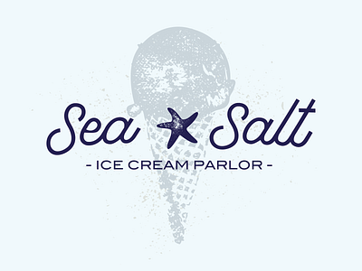 Sea Salt Ice Cream | Ice Cream Logo branding dailylogochallenge ice cream ice cream shop logo logo design salt seaside stamp vector