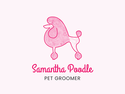 Samantha Poodle | Pet Groomer Logo branding design feminine design logo design pet pet care poodle vector