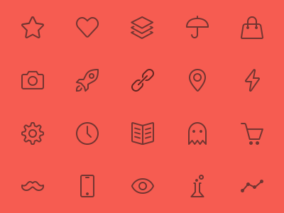 Icons for a new app icons line icons