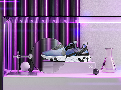 Nike React Element 55 3ddesign artdirection event eventdesign experience design