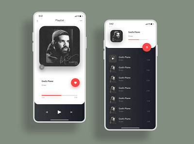 Mobile music player interface ios ios app minimalism mobile app player player ui ui design ux ui vector