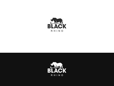 Black Rhino logo concept design logo logo design