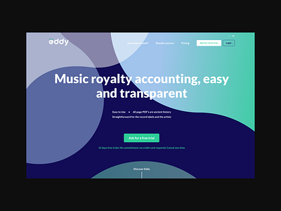 Eddy app — Website 001 accounting art direction blobs design layout music app ui ux vector webdesign