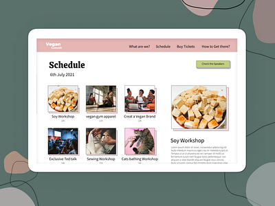 Vegansummit Event Schedule event event branding eventwebsite retrostyle retrowebsite scheduleapp scheduled scheduleevent schedulewebsite ui design uxui uxuidesign veganevent veganwebsite website wireframe