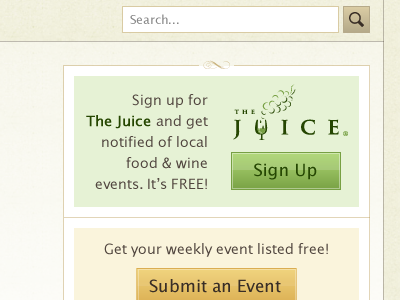 Local Wine Events Redesign buttons design event design events paper search sign up ui vector wine