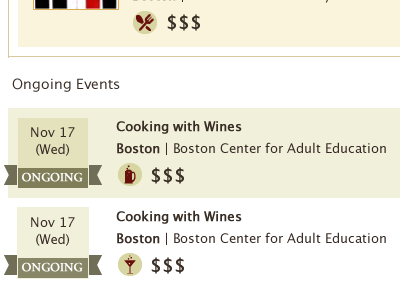 Local Wine Events Redesign