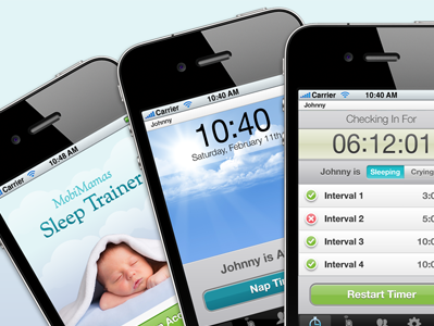 mobile app baby sleep timer app baby blue fireworks green high resolution illustration interface iphone iphone 4 mobile purple sleep soft colors teal timer ui vector