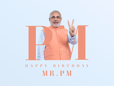 Mr.PM birthday design flat icon identity modi mr narenra modi pm prime minister type typography vector