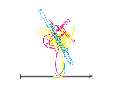 Music Festival Poster bar and staff bassoon chamber music cmyk festival french horn music poster violin