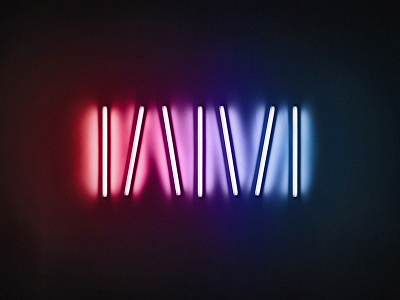 WM: Dan Flavin Inspired florescent light rainbow wm