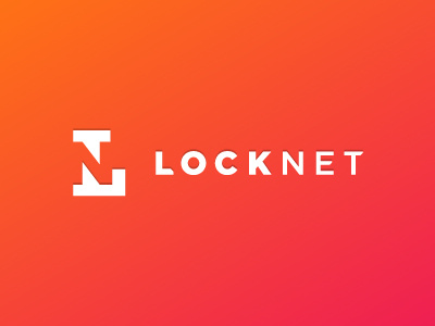 LockNet ln lock logo negative space