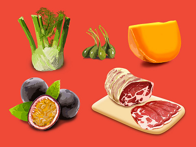 Food Illustration digital painting food illustration