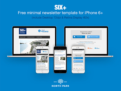 Six+ Minimal Newsletter Template Iphone6plus freebie iphone6 iphone6splus minimal newsletter template uidesign