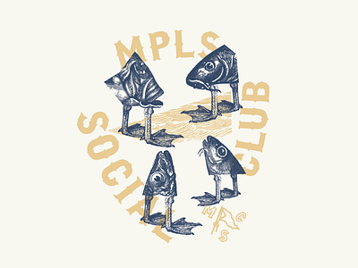 Mpls Social Club branding design illustration logo typography