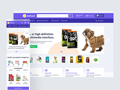 AniFood: e-Commerce Web Site e commerce petshop ui web site