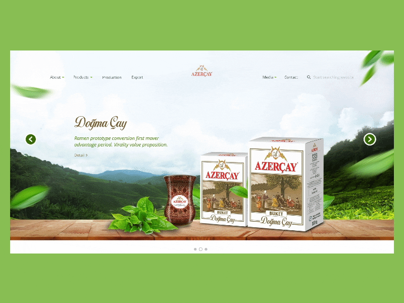 Azercay Web Site / Slider animation flinto sketch slider tea ui web site