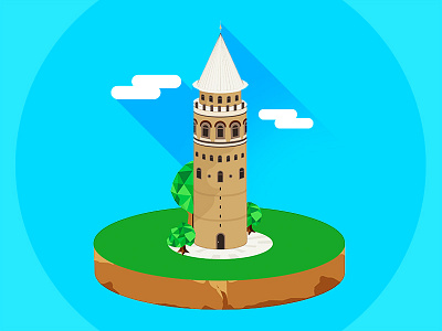 Galata Tower / Istanbul / Turkey galata kulesi illustration istanbul turkey