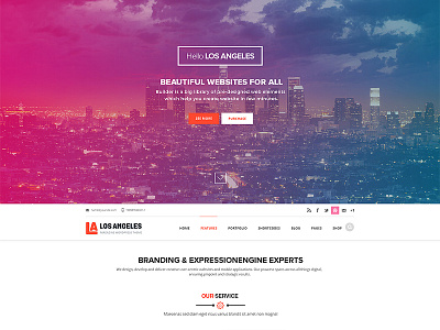 LOS ANGELES ONEPAGE clean colorful creative los angeles onepage theme themeforest ui ux wordpress
