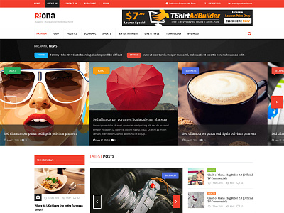 Riona blog contact magazine mainpage multi purpose riona singleblog team theme themeforest ui wordpress