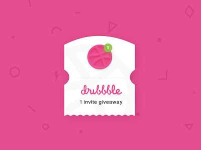 1 Invite Giveaway draft dribbble giveaway invite