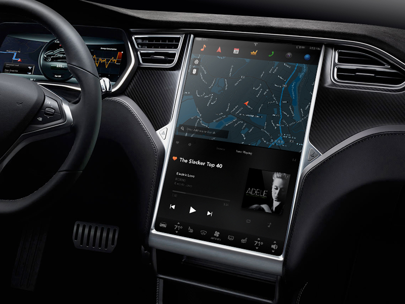 tesla dribbble hmi interface ui motors interior visual modern cars toyota