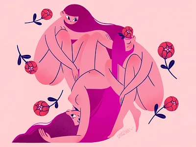 Women's Day! 8march beautiful body character design digital art flat illustration girls illustration ladies love magazine illustration photoshop power sisters support woman womens day