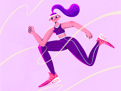 Ruuuuun, gurrrrl! body character design digital art explainer fit fitness flat girl gym healthy motivation run runner sneakers sport workout