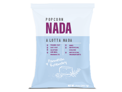 Nada Popcorn branding design logo typography