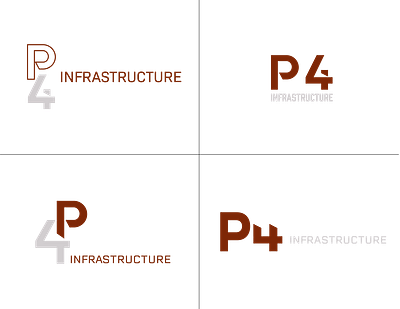 Logo Concepts: P4 Infrastructure advertising art direction branding illustration typography