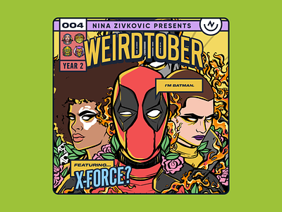 Weirdtober 004/031: X-Force? 💀🎲☄️🦾 colossus comic book comic book art comic book cover daily sketch deadpool domino graphic design illustration marvel negasonic procreate sketch weirdtober x-force x-men xmen