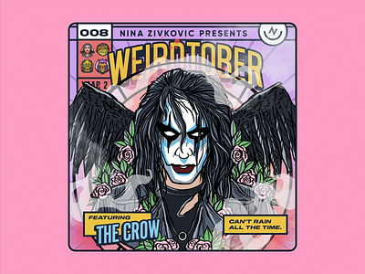Weirdtober 008/031: The Crow ☔️ animation brandon lee comic book comic book art comic book cover crow daily sketch eric draven flowers graphic design illustration leaves procreate sketch the crow weirdtober