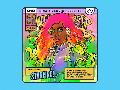 Weirdtober 019/031: Kory Anders, Koriand'r aka Starfire anna diop comic book comic book art comic book cover daily sketch dc comics dc titans dc universe dceu flowers graphic design illustration justice league leaves procreate sketch starfire titans weirdtober
