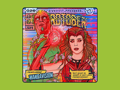Weirdtober 026/031: WandaVision avengers comic book comic book art comic book cover daily sketch endgame flowers graphic design illustration leaves marvel mcu procreate scarlet witch sketch vision wanda wandavision weirdtober