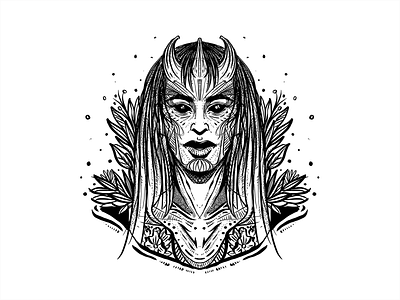 Daily Sketch #1 black and white daily daily sketch design drawing flower graphic design horns illustration ink leaves pattern portrait poster practice procreate sketch woman