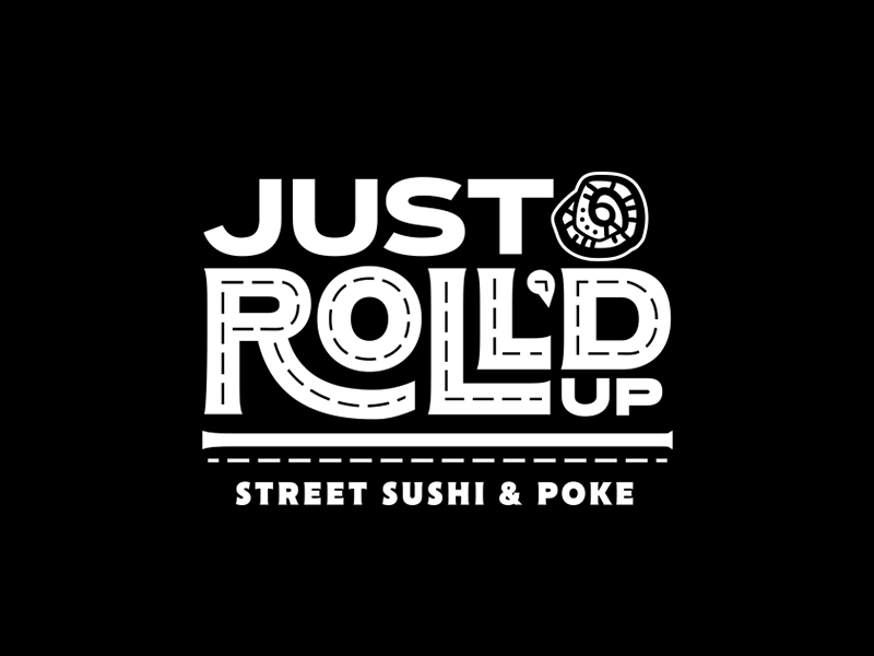 Just Roll'd Up × Final Logo + Graveyard Concepts brand identity branding catering food food truck graphic design icon logo logo design poke sushi typography wordmark wraps