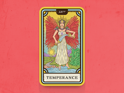 Tarot Card Series 1: 14 Temperance card daily sketch illustration occult procreate tarot tarot card temperance wings witch woman