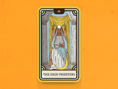 Tarot Card Series 1: 2 The High Priestess card daily sketch high priestess illustration occult procreate tarot tarot card witch woman