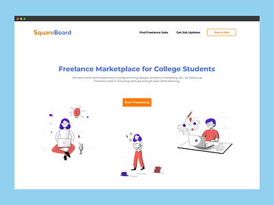 SquareBoard | Freelance Services Marketplace for College Student college content writing design development marketing students website design