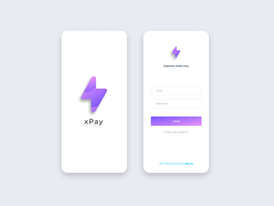 xPay - Expense Splitter app app design login screen logo mobile payment payment app splashscreen