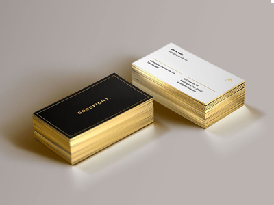 Goodfight business cards flag foil gold goodfight workhorse