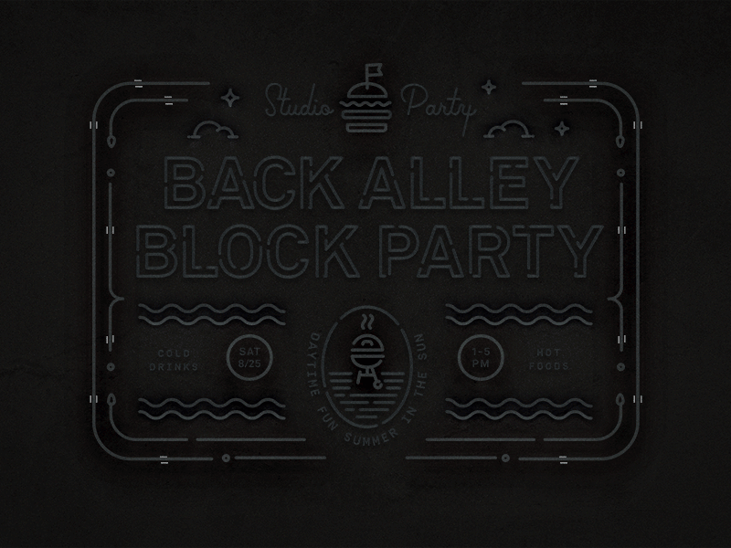 Back Alley Block Party dc line art neon neon sign workhorse