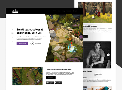 Colossi Games | Website adaptive design games homepage layout rpg shot trendy design ui ux webdesign website