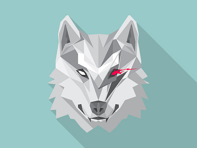Bowiewolf animal bolt flat geometry illustration lighting lobo long shadow polygons vector wolf wolfpack