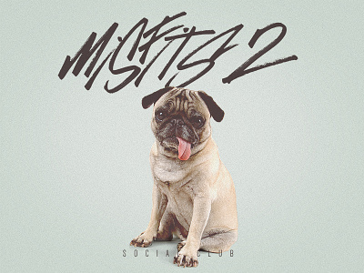 Misfits 2 album art cover hand lettering pug typography