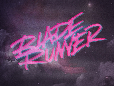 Blade Runner 80s blade runner brush calligraphy clouds hand lettering lettering marker photography retro typography vector