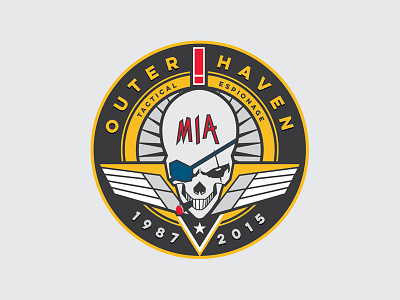 Outer Haven (WIP) badge emblem gear logo mercenary metal patch pirate skull snake solid wings