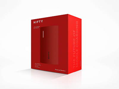NIFTY Packaging box charger design gloss mockup nifty packaging product render spot tech uv